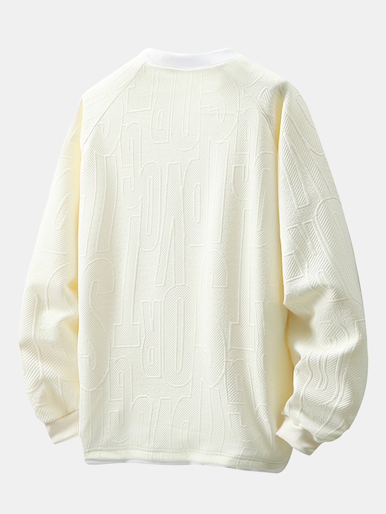 Locker sitzendes 2-in-1 Buchstaben-Jacquard Sweatshirt mit Reverskragen