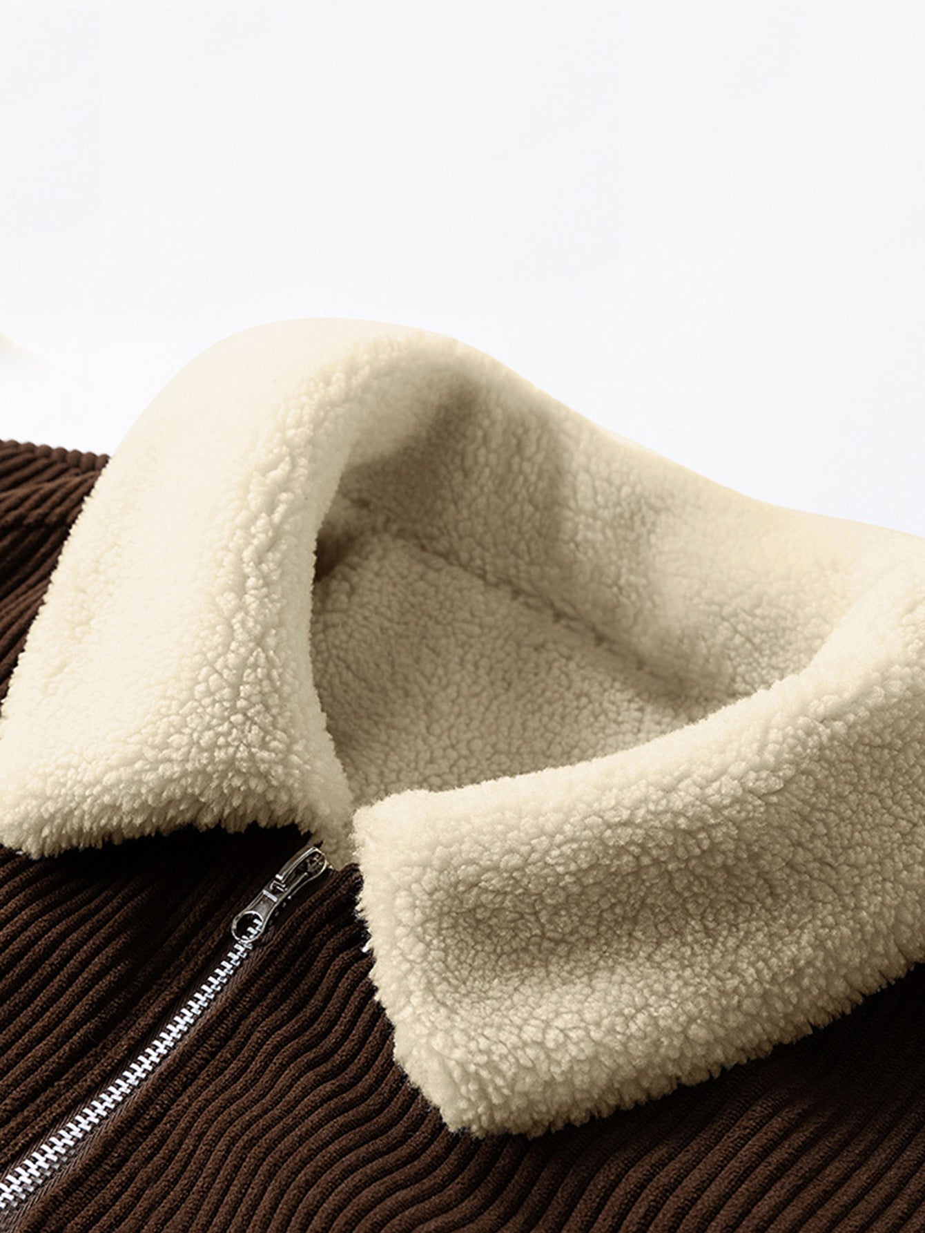 Teddy-Futter Cordjacke mit Reißverschluss