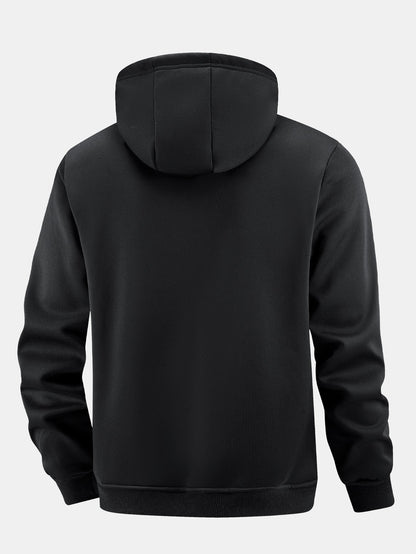 Fleecegefütterter Kapuzenpullover mit praktischer Reißverschlusstasche