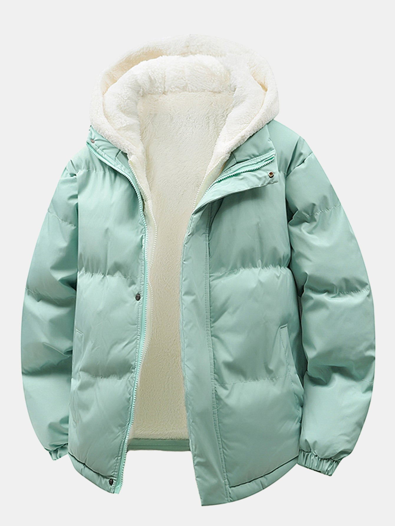 2-in-1 Teddy Hoodie Puffer Coat