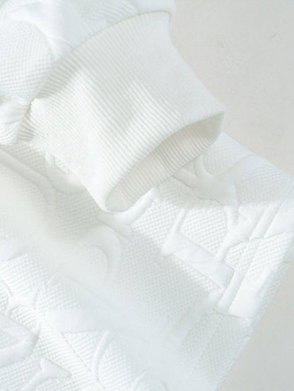 V-Neck T-Shirt with Jacquard Letter Design