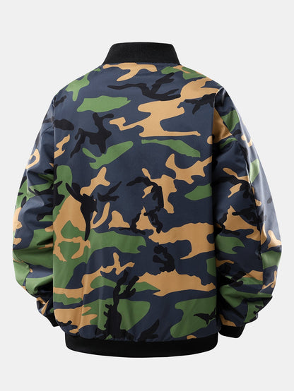 Camouflage Reißverschlussjacke mit Teddy-Futter
