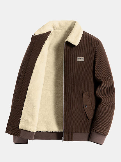 Teddy-Futter Cordjacke mit Reißverschluss