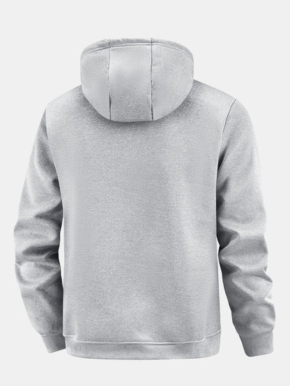 Fleecegefütterter Kapuzenpullover mit praktischer Reißverschlusstasche