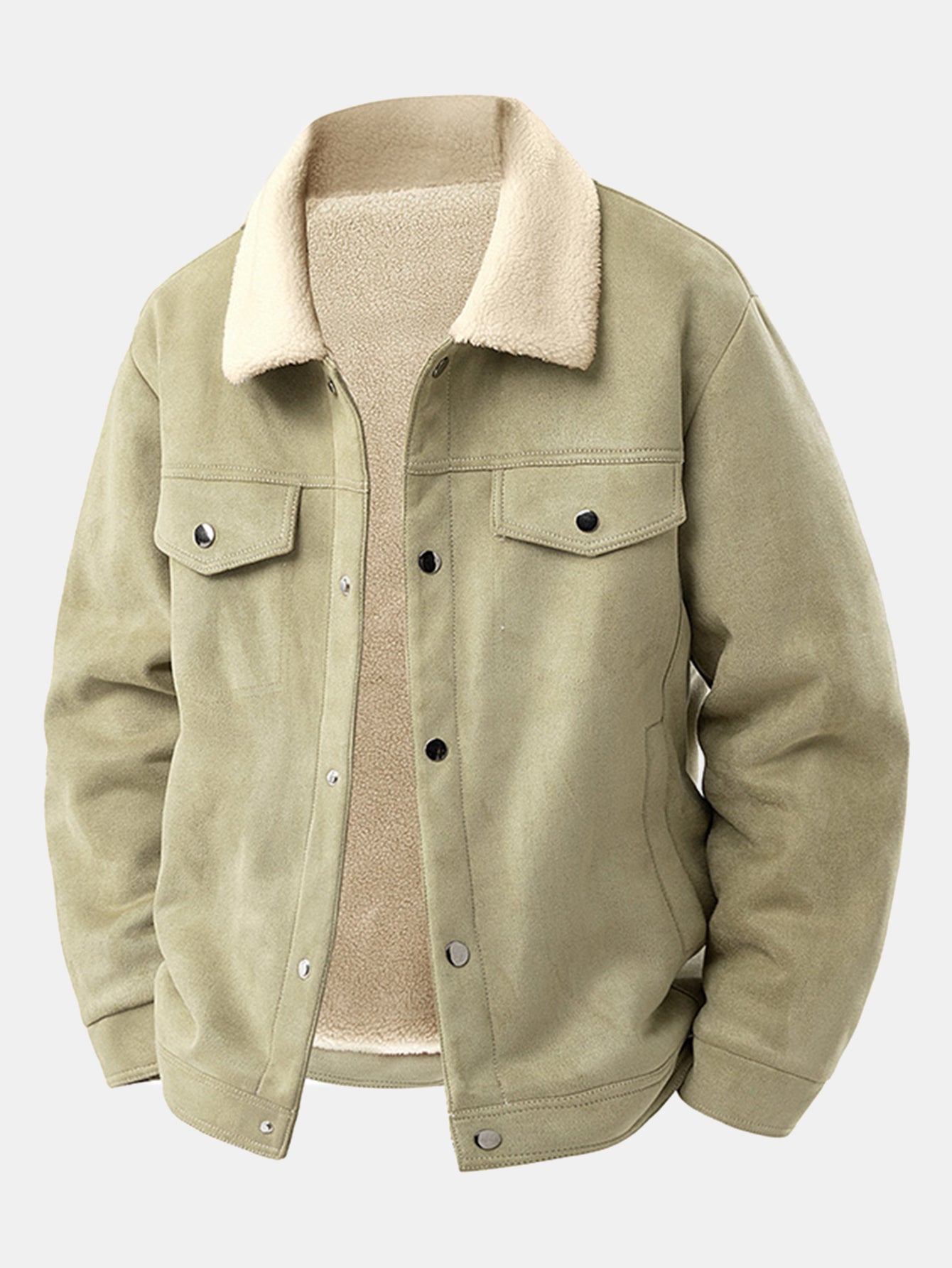 Wildlederjacke mit kuscheligem Teddyfutter