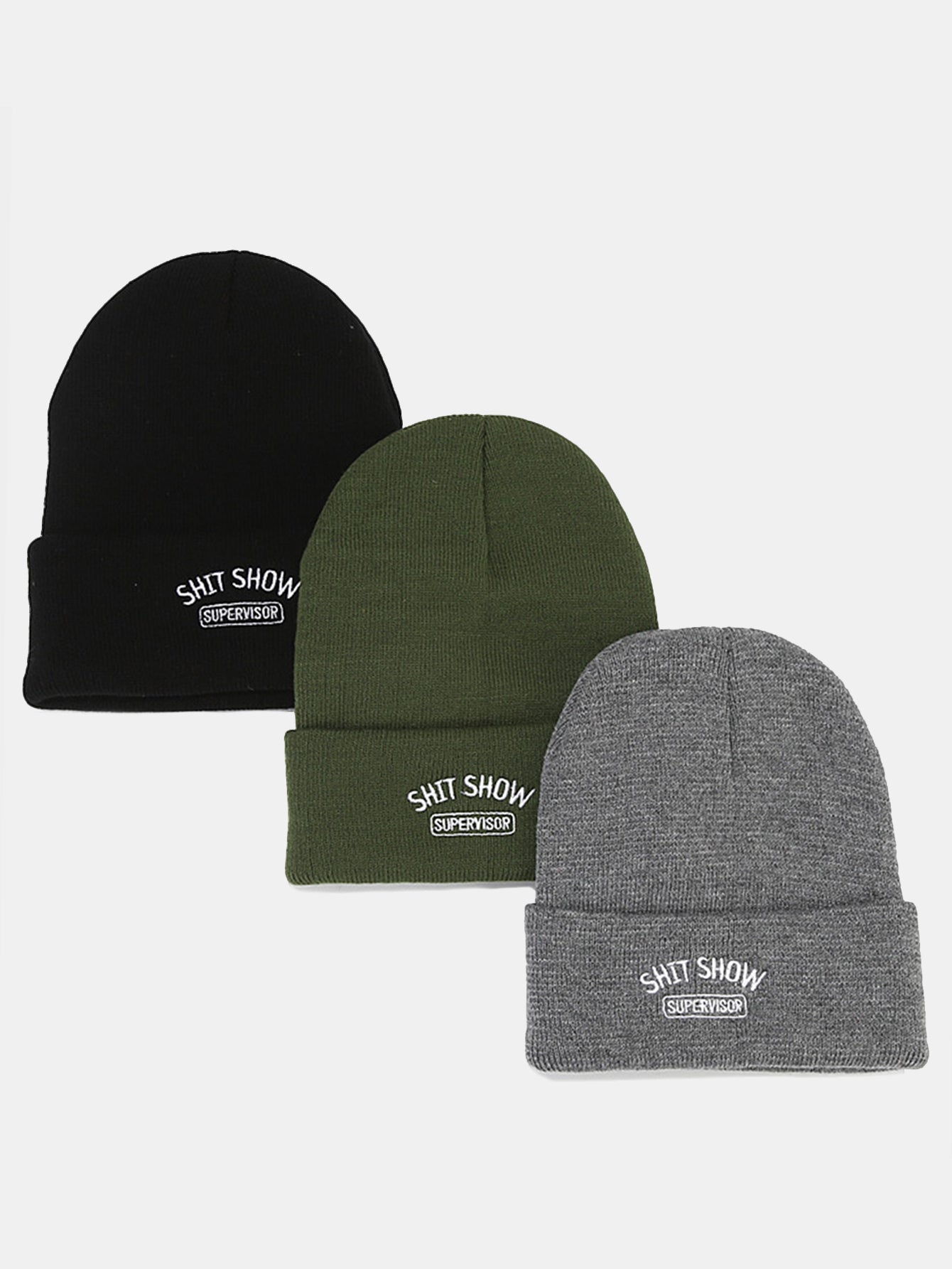 Shit Show Muster Strickmütze