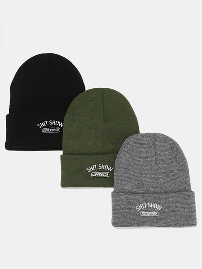 Shit Show Muster Strickmütze