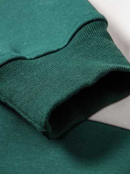 Relaxed Fit Milano Print Contrast Zip Polo Sweatshirt