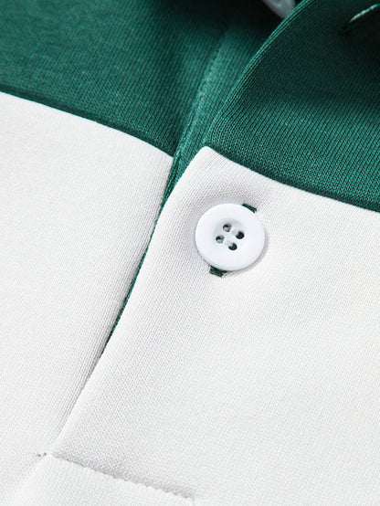 Relax Fit NY Print Farbe Block Poloshirts Sweatshirt