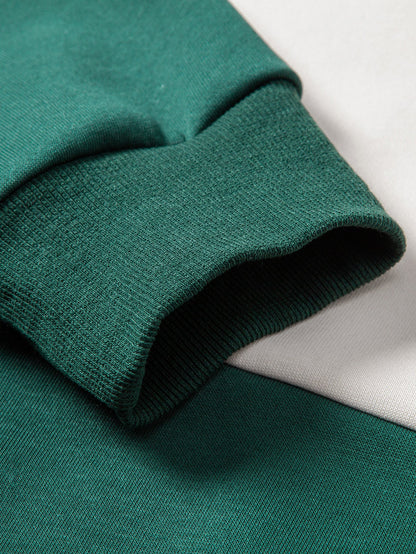 Relaxed Fit Los Angeles Graphic Color Block Polo Sweatshirt