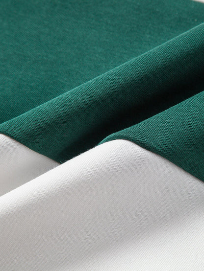 Relaxed Fit Manhattan Print Color Block Polo Sweatshirt