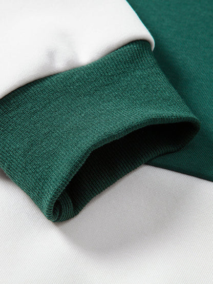 Relax Fit NY Print Farbe Block Poloshirts Sweatshirt