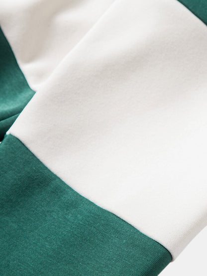 Relax Fit NY Print Farbe Block Poloshirts Kragen Sweatshirt