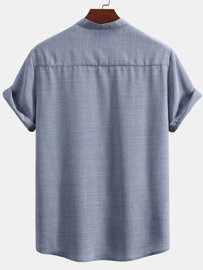 Kurzes Stehkragenhemd