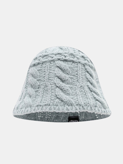 Einfarbiger Woll grob strukturierter warmer gestrickter Fischerhut