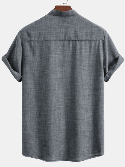 Kurzes Stehkragenhemd