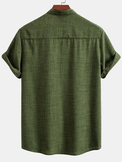 Kurzes Stehkragenhemd