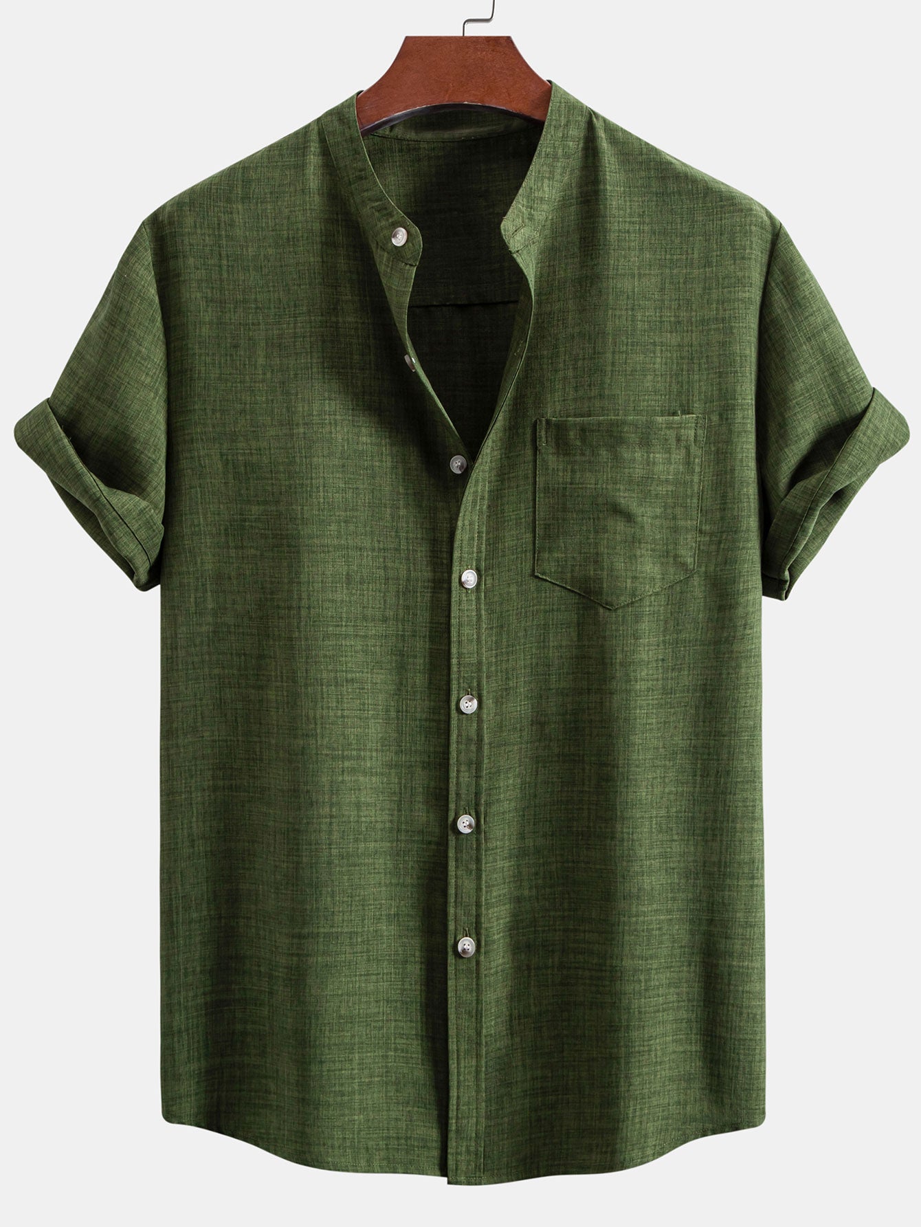 Kurzes Stehkragenhemd