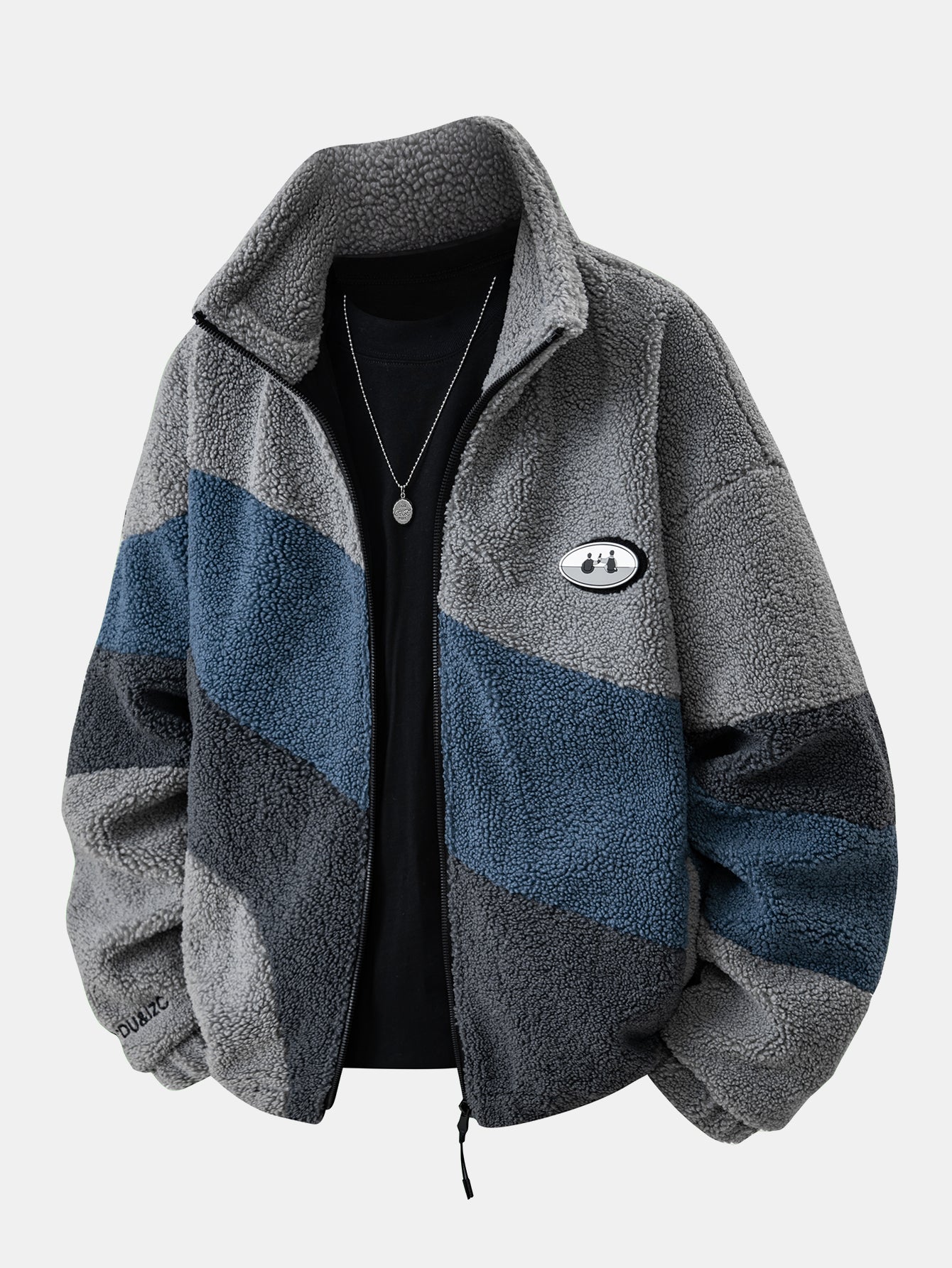 Farbblock Teddy Reißverschlussjacke