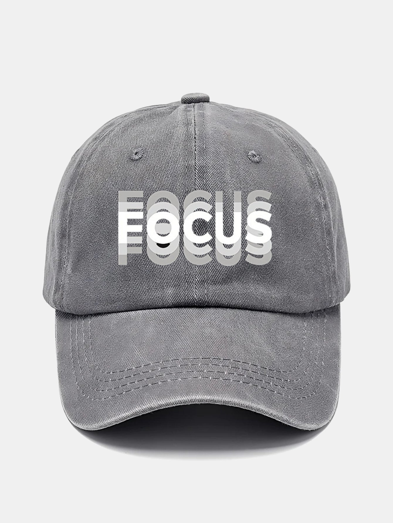 Focus Print Gradient Washed Baseball Cap