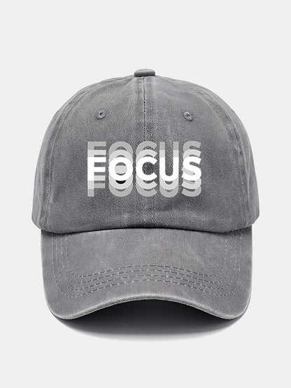 Focus Print Gradient Washed Baseball Cap