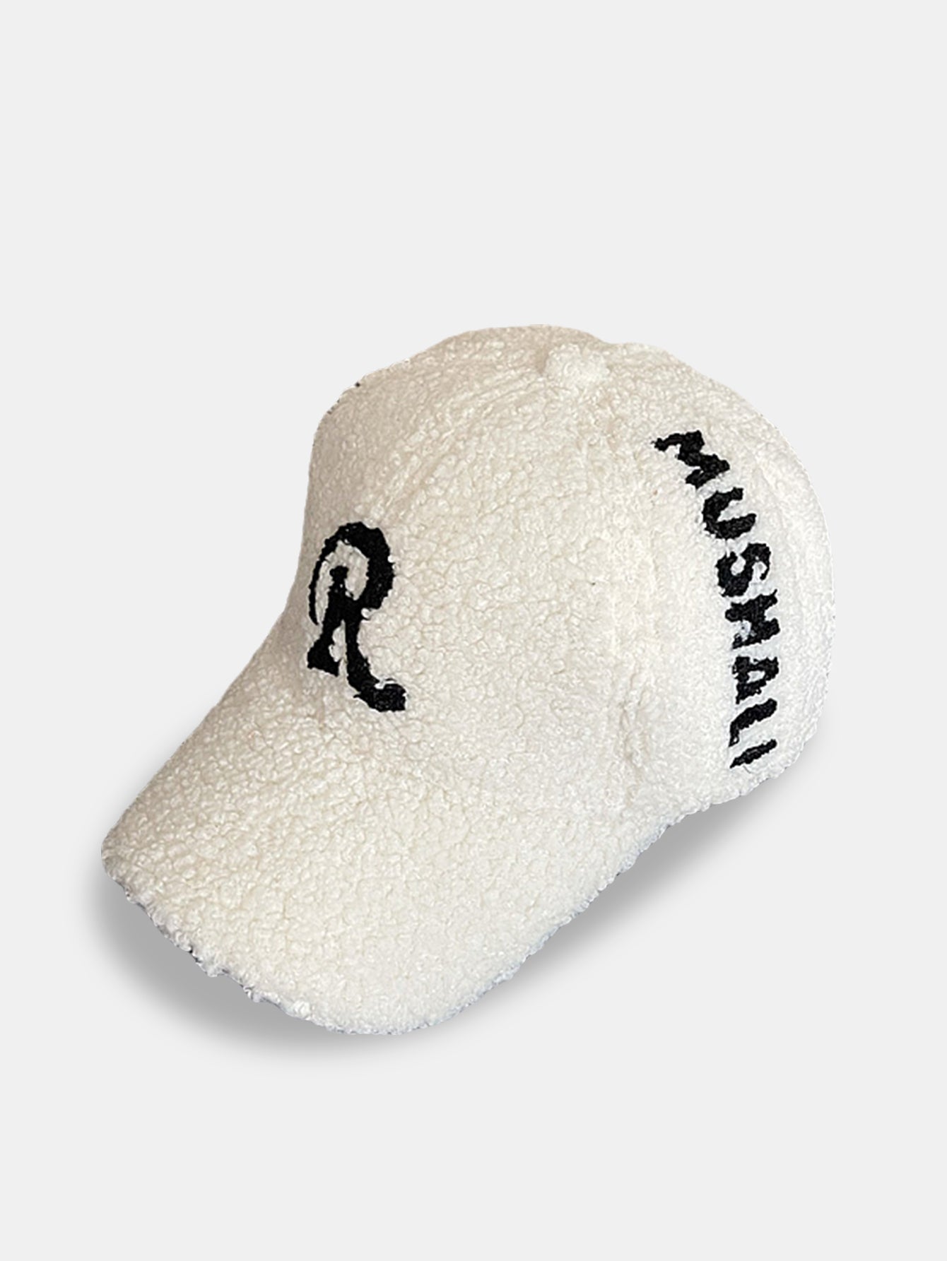 Bestickte R Plüsch Baseballkappe - Warme Dekoration