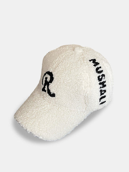 Bestickte R Dekoration Plüsch Warme Baseballkappe