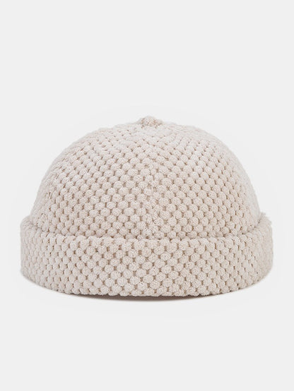 Retro Corduroy Einfarbige Beanie-Mütze
