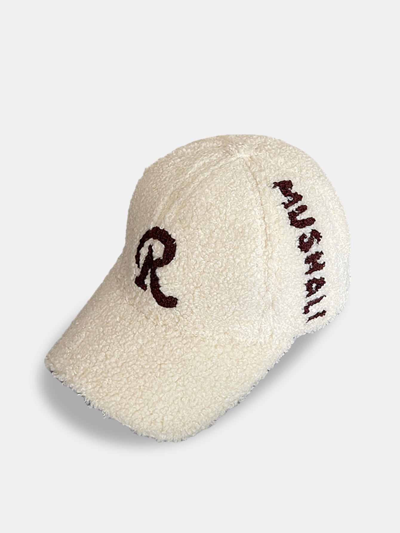 Bestickte R Plüsch Baseballkappe - Warme Dekoration