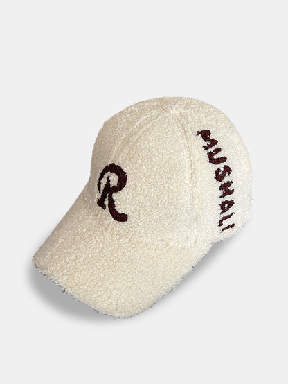 Bestickte R Plüsch Baseballkappe - Warme Dekoration