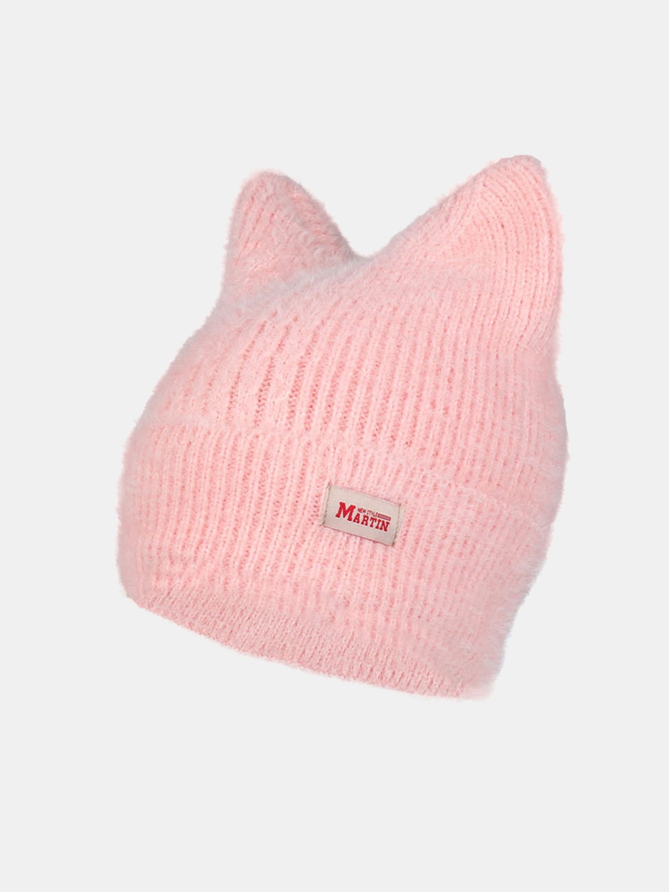 Unisex Plüschmütze mit elastischem, gestricktem Stoff in Katzenohrform