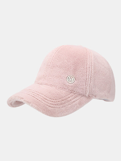 M Etikett Einfarbige Warme Plüsch Baseballmütze