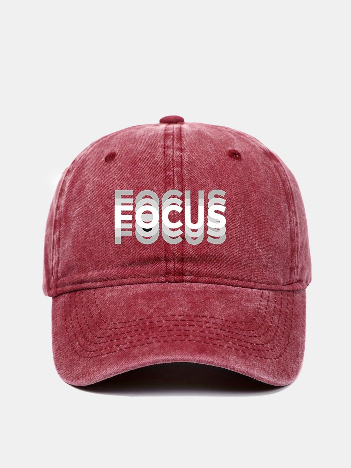 Focus Print Gradient Washed Baseball Cap