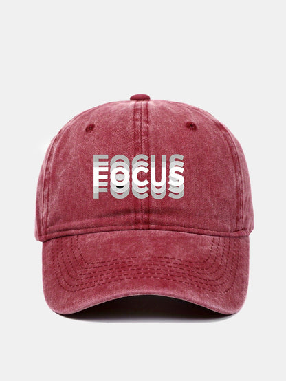 Focus Print Gradient Washed Baseball Cap