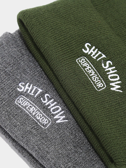 Shit Show Muster Strickmütze