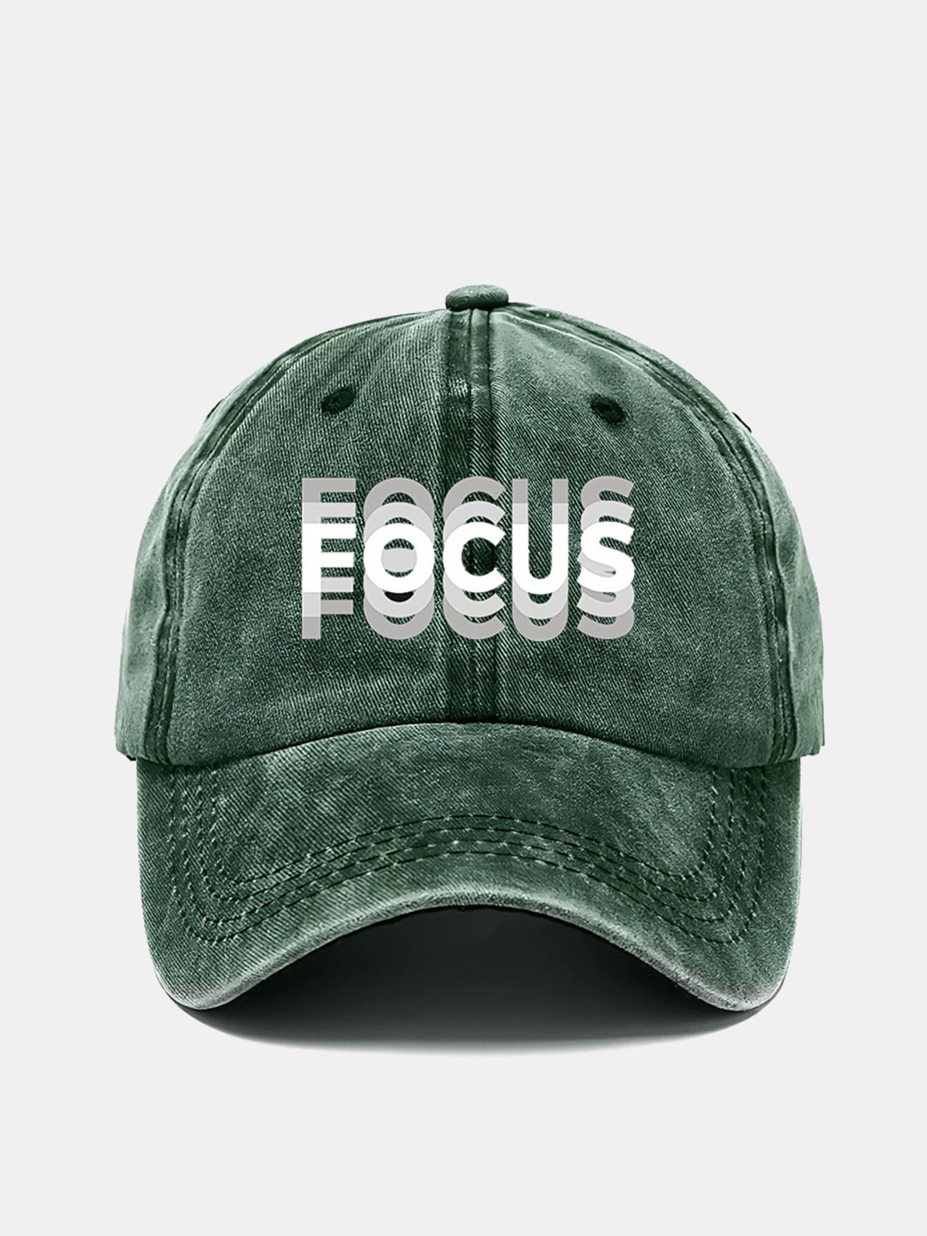 Focus Print Gradient Washed Baseball Cap