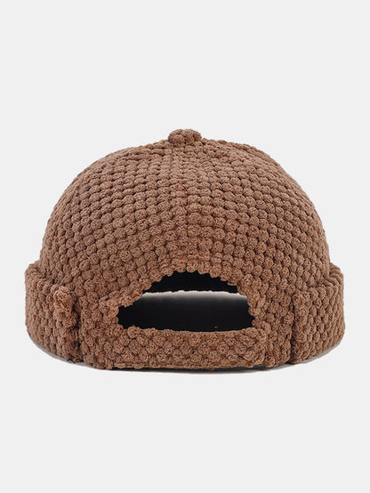 Retro Corduroy Einfarbige Beanie-Mütze