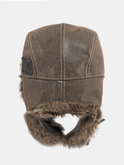 Klassische Winter-Pilotmütze mit Ohrklappen