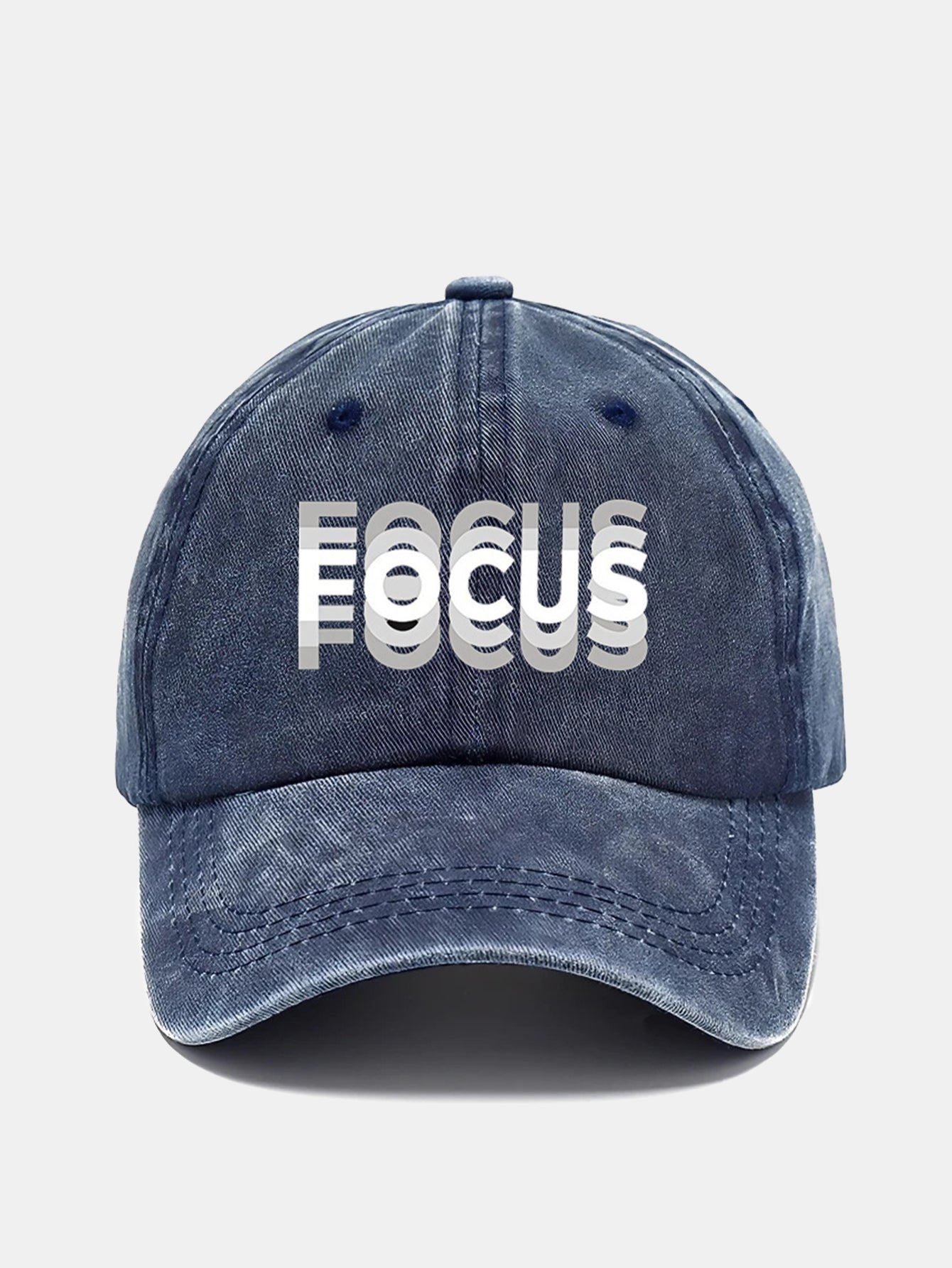 Focus Print Gradient Washed Baseball Cap