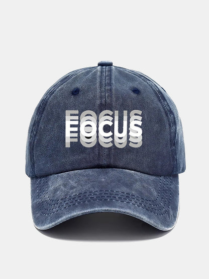 Focus Print Gradient Washed Baseball Cap