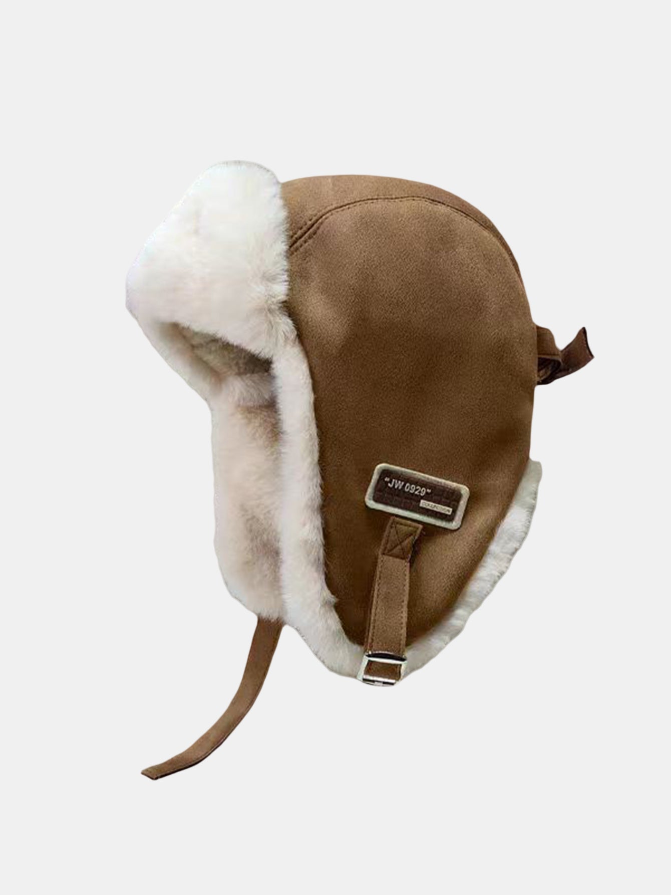 Kunstwildleder Fleece Warme Mütze Fliegerkappe