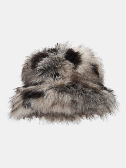 Stilvoller flauschiger Kunstpelz warmer Fischerhut