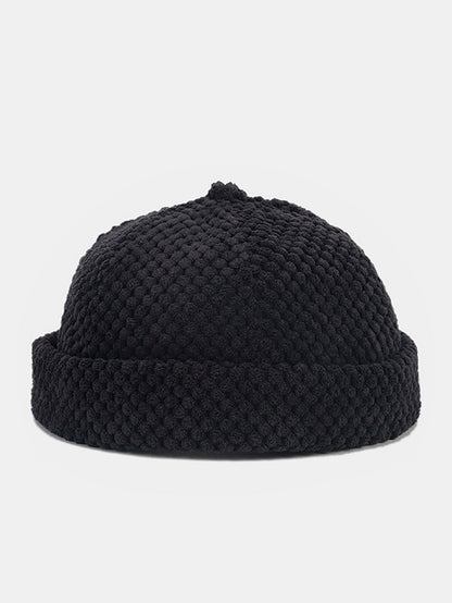 Retro Corduroy Einfarbige Beanie-Mütze