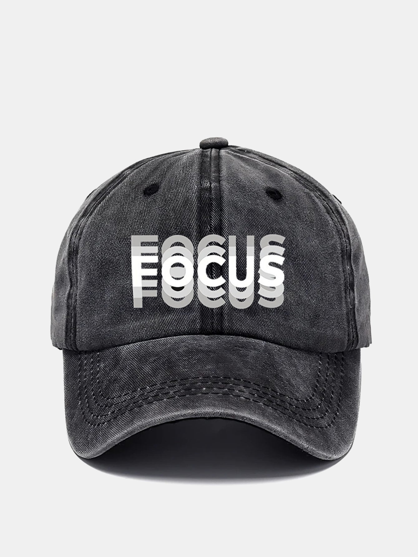 Focus Print Gradient Washed Baseball Cap