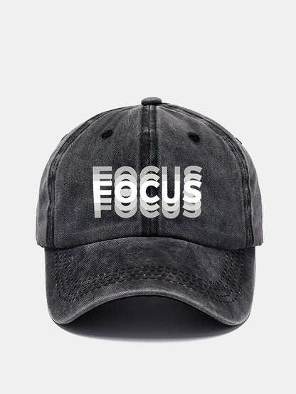 Focus Print Gradient Washed Baseball Cap