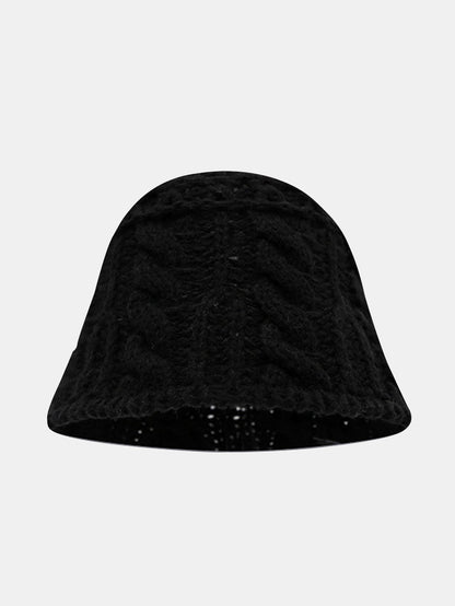 Einfarbiger Woll grob strukturierter warmer gestrickter Fischerhut