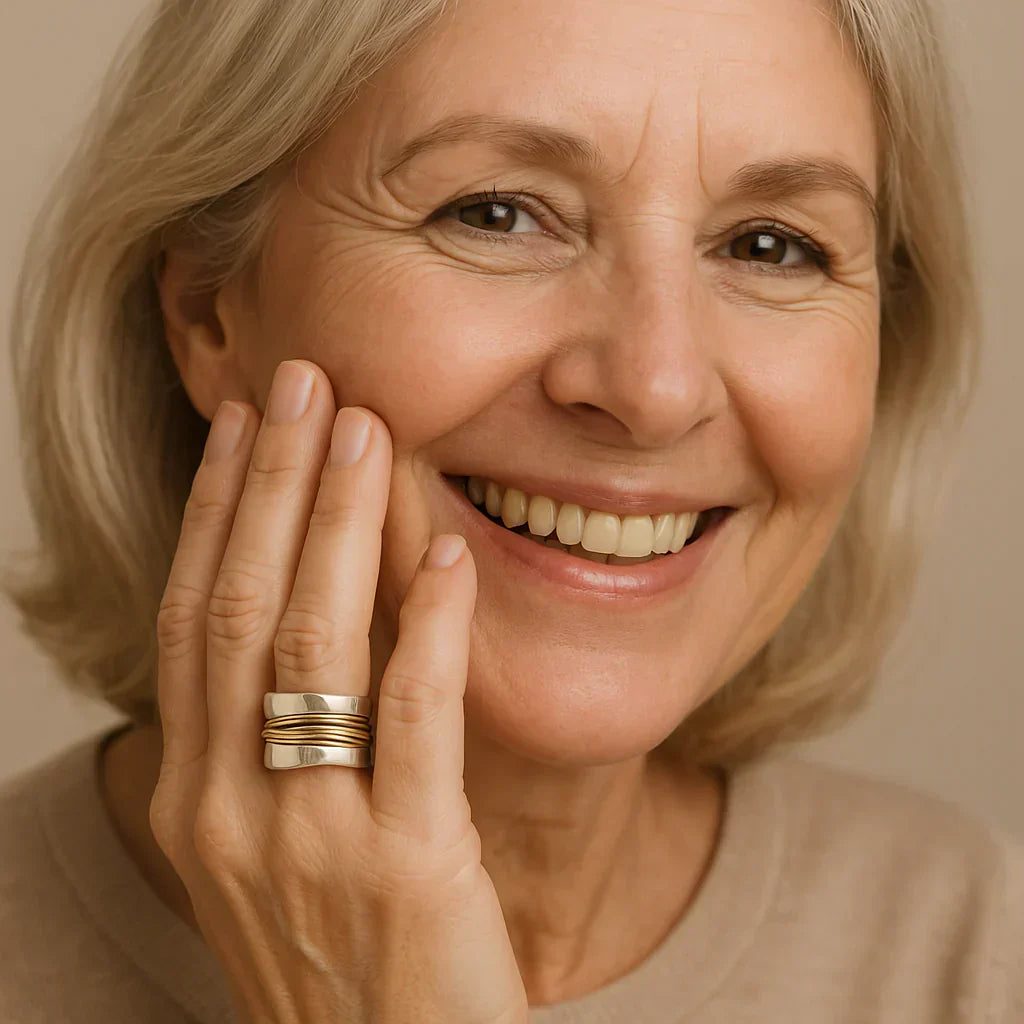 Vintage Silber Gold Fadenring