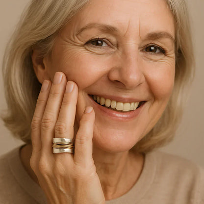 Vintage Silber Gold Fadenring