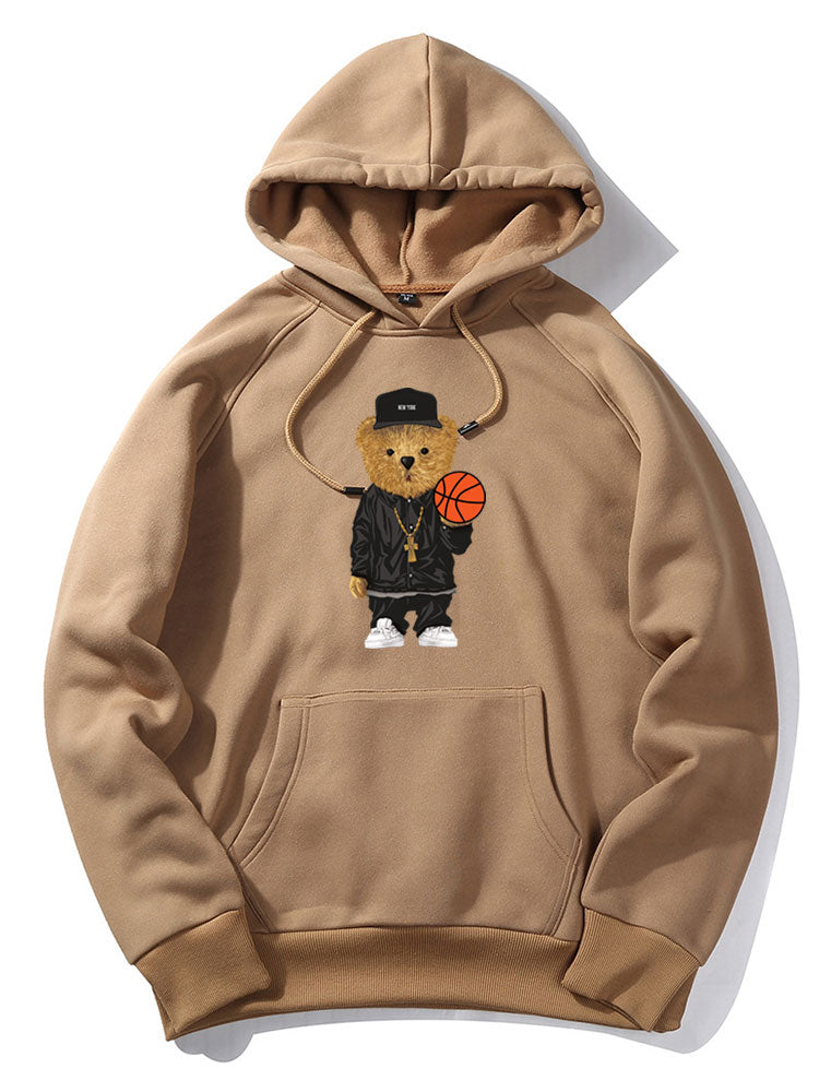 Basketball Bear Graphic Hoodie