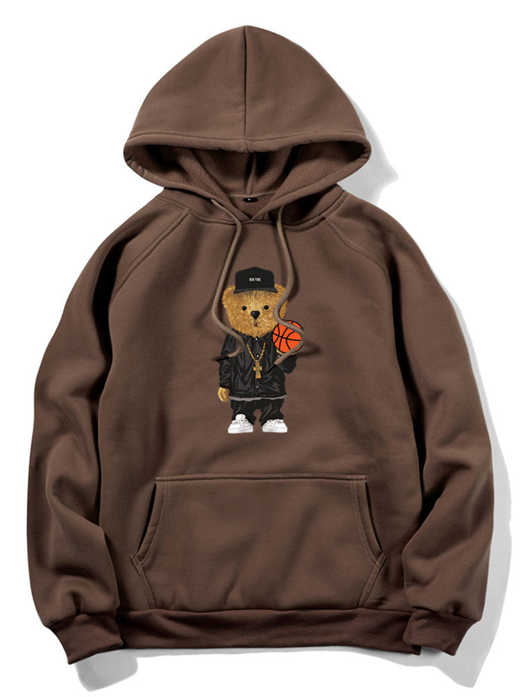 Basketball Bear Graphic Hoodie